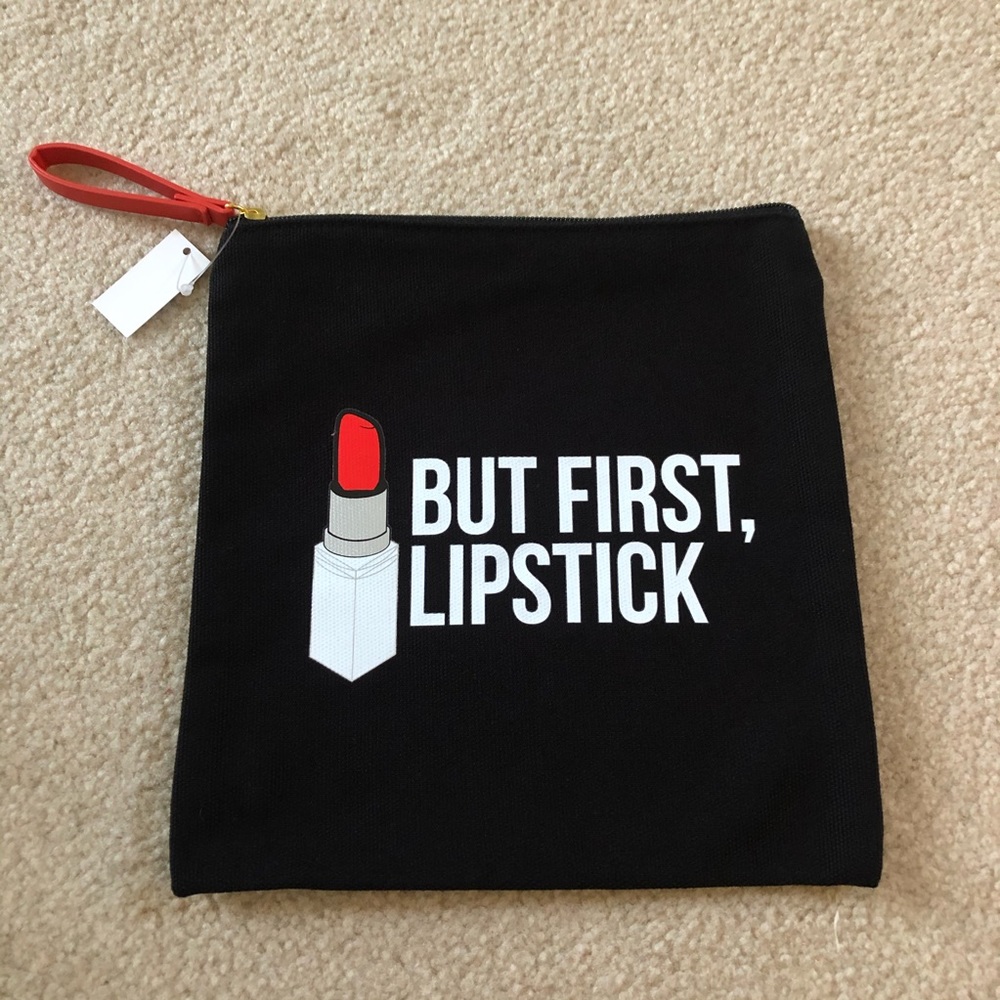 “But First Lipstick” Makeup Bag